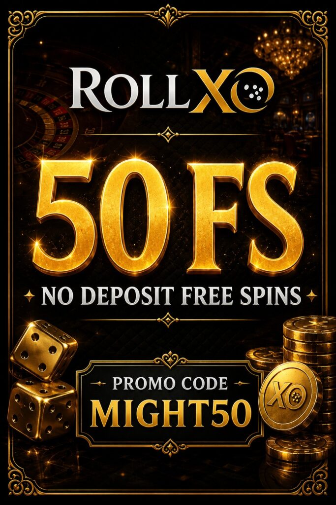 RollXo — 50 Free Spins · No Deposit